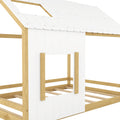 Full Size House Bed With Roof And Window White Natural Old Sku: Wf296898Aal Full White Mdf