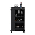 Baltimore Bar Cart With Casters, Glass Door And 2 Side Shelf Grey Primary Living Space Modern Particle Board Shelves Included Engineered Wood