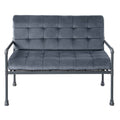 Grey And Sandy Grey Loveseat With Loose Back Grey Velvet Metal Primary Living Space Tufted Back Fabric Metal