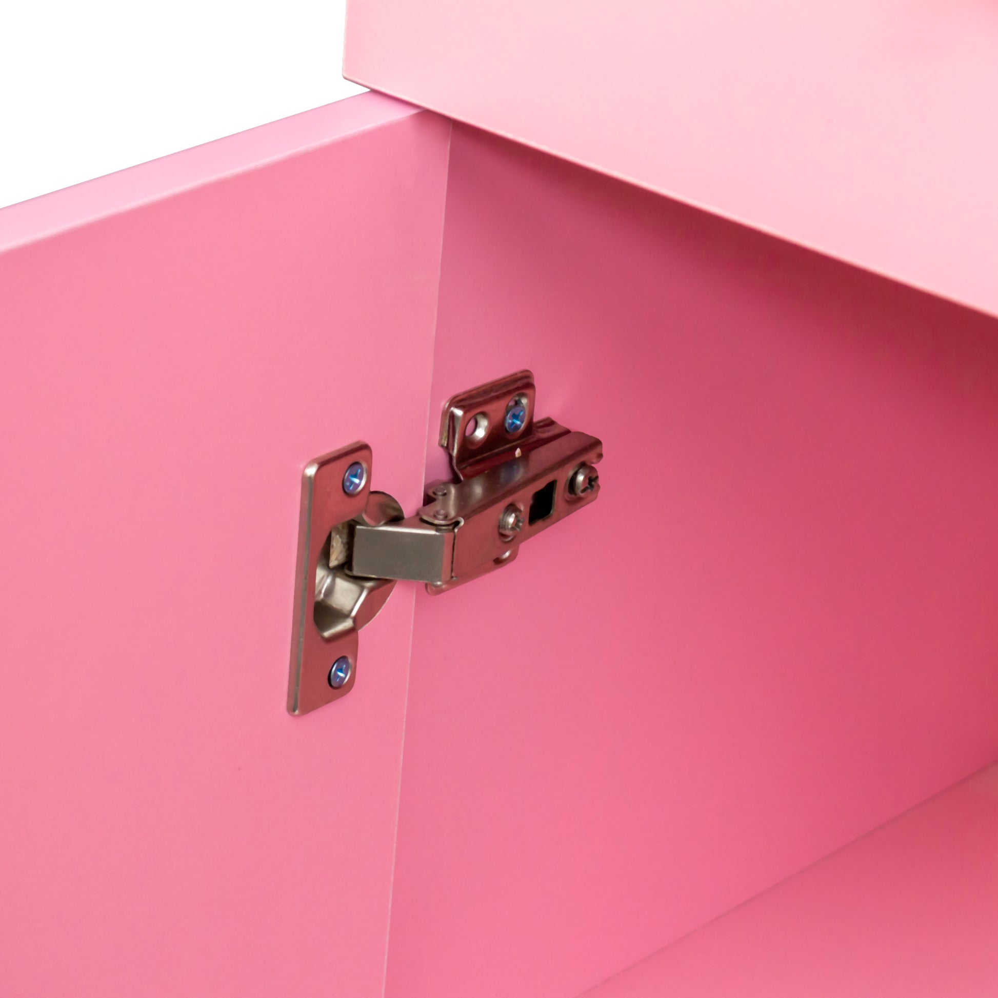 Pink Modern Simple Hair Desk, Multi Layer Storage Space Pink Mdf