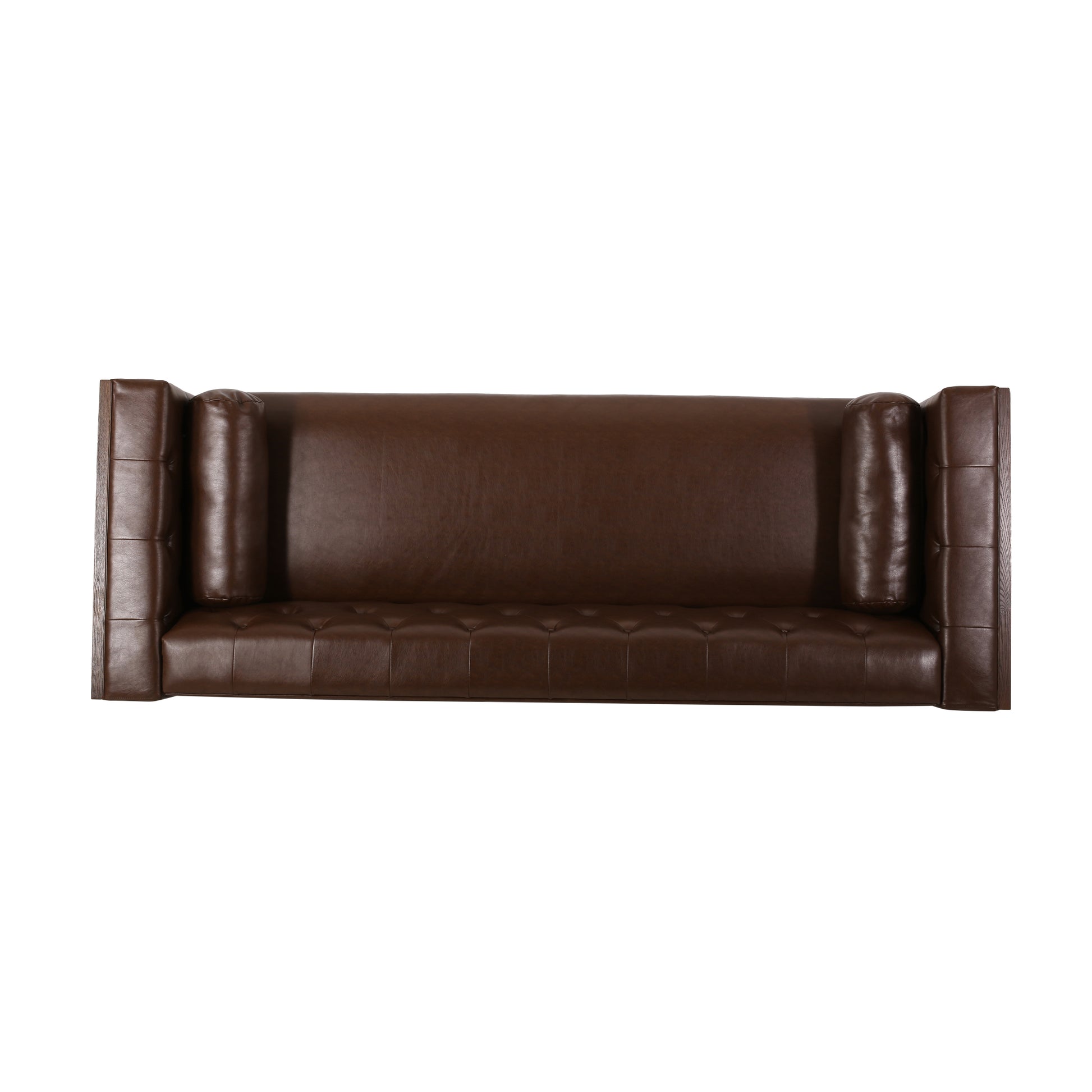 3 Seater Sofa Dark Brown Pu