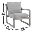Kai Accent Chair Set Of 2 Gray Dark Gray Iron
