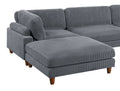 Living Room Furniture 1Pc Cocktail Ottoman Dark Gray Corduroy Cushion Extra Large Ottoman Wood Legs Dark Gray Primary Living Space Grey Contemporary,Modern Square Corduroy