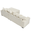 Arrived Oversized Two Piece Couches, L Shaped Sofa, Corduroy, Right Chaise Daybed,With Armrests,Eight Throw Pillows,Corner Sofa,Easy To Assemble, Beige Beige Polyester Wood Primary Living Space