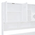 Twin Size Wooden Daybed With 2 Drawers, And All In One Cabinet And Shelf, White Twin White Wood