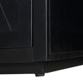 4 Door Classic Sideboard With Open Storage And Adjustable Shelves Perfect For Kitchens, Living Rooms Black Black Mdf