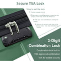 Hardshell Luggage, Lightweight Durable Abs Suitcases With Double Wheels Tsa Lock 20'' Single Luggage Green Abs