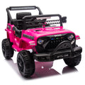 12V Kids Ride On Electric Truck Car W Parents Control,2Wd,Four Wheel Suspension,Early Education Function,Adjustable Volume,Usb,Mp3,Bluetooth,Microphone Jack,Power Display,Led Lights For Kids Aged 3. Pink Polypropylene