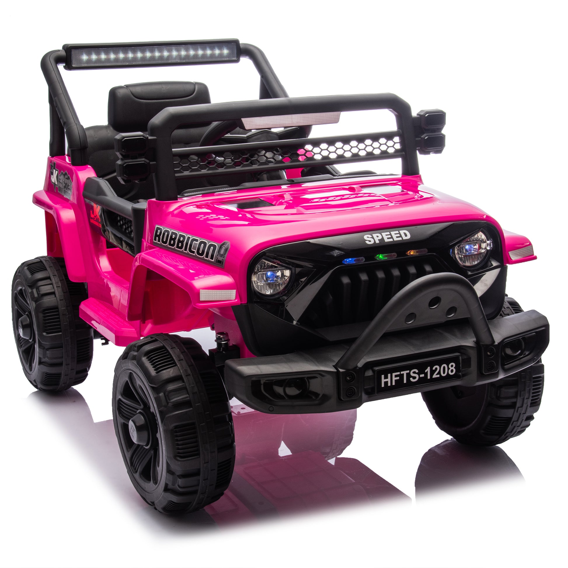 12V Kids Ride On Electric Truck Car W Parents Control,2Wd,Four Wheel Suspension,Early Education Function,Adjustable Volume,Usb,Mp3,Bluetooth,Microphone Jack,Power Display,Led Lights For Kids Aged 3. Pink Polypropylene