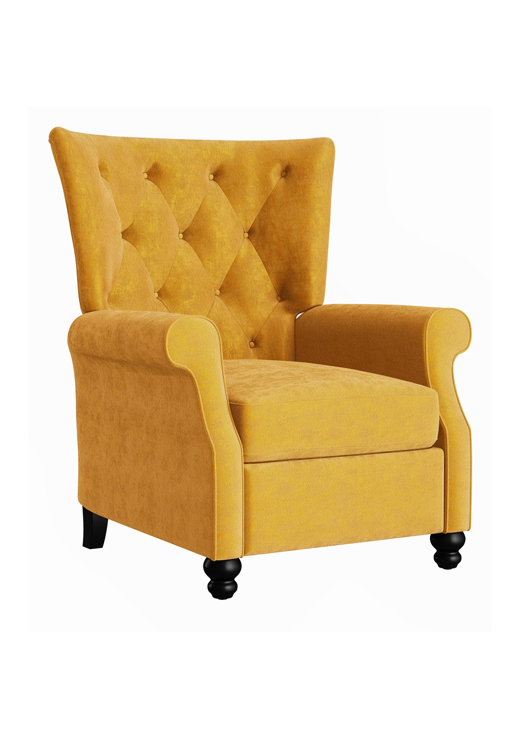 The Canary Recliner Mustard Yellow Espresso Polyester