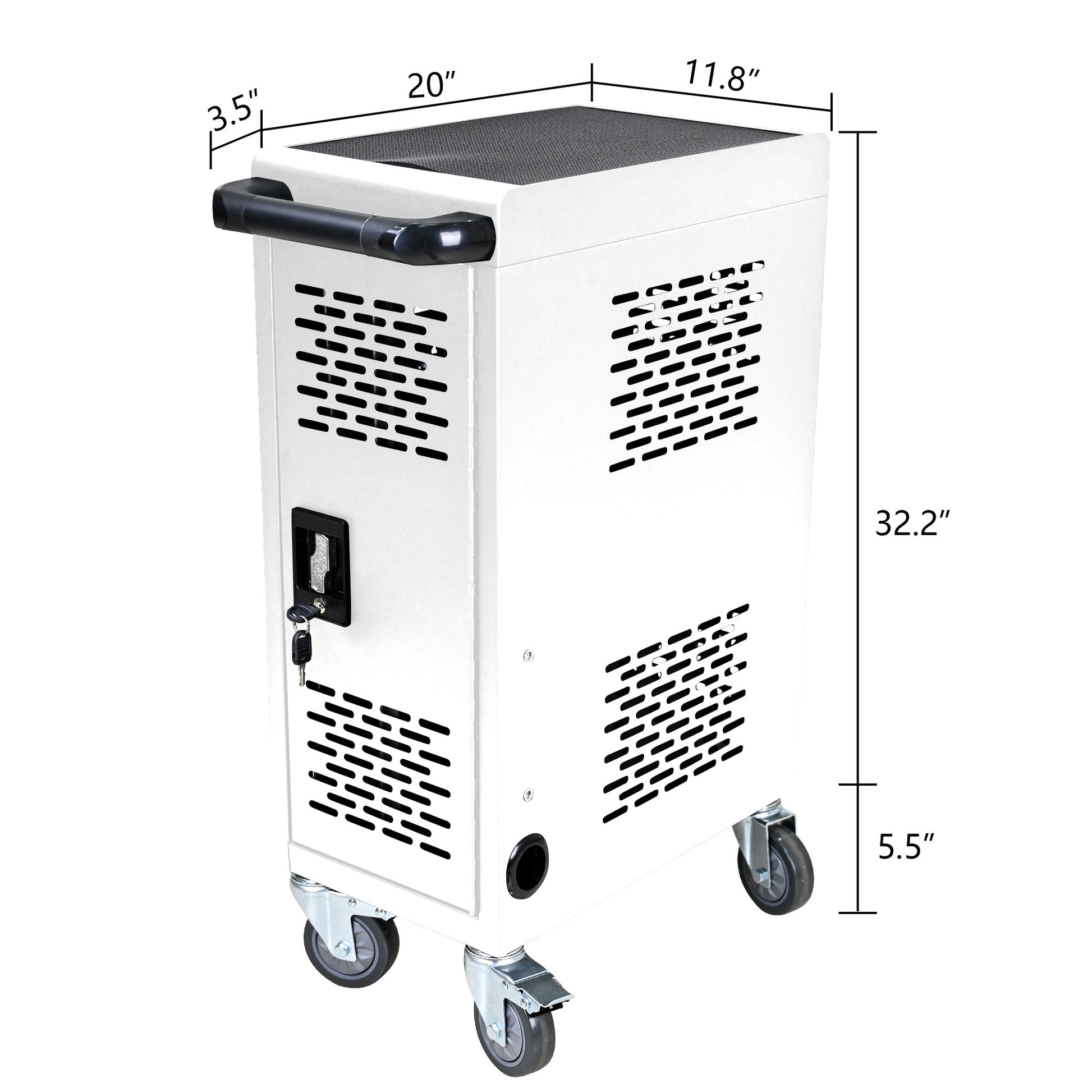 16 Compartment Removable Locking Charging Cabinet For Laptop, Chromebook White White Steel