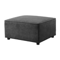 Grey Ottoman With Tight Seat Grey Wood Primary Living Space Solid Grey Pine Rectangle Wood Fabric