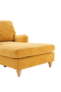 Modern Mid Century Indoor Oversized Chaise Lounger Comfort Sleeper Sofa With Soild Wood Legs Yellow Foam 1 Seat