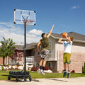 Soozier Portable Basketball Hoop, Fully Foldable Basketball Goal, 4.3 10.2Ft Height Adjustable Basketball System With 4 Wheels And Extra Wide Base For Teenagers, Youth & Adults Black Steel