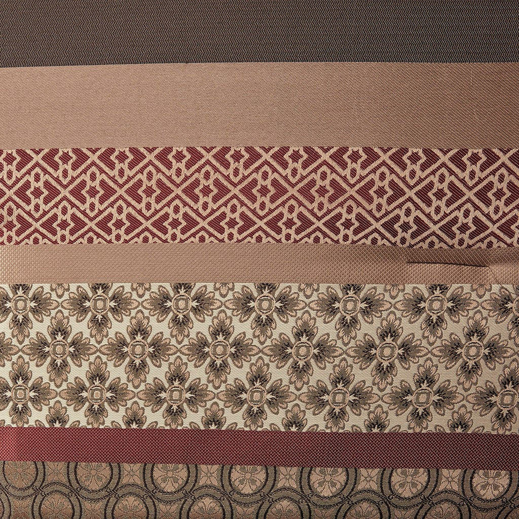 7 Piece Comforter Set Red Cal King California King Red Polyester