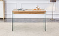 The Top Of The Coffee Table Is Made Of Medium Density Fiberboard And Wooden Stickers, With Transparent Tempered Glass On Both Sides. The Design Is Simple And Elegant, With A Sturdy Structure. Wood Mdf Glass