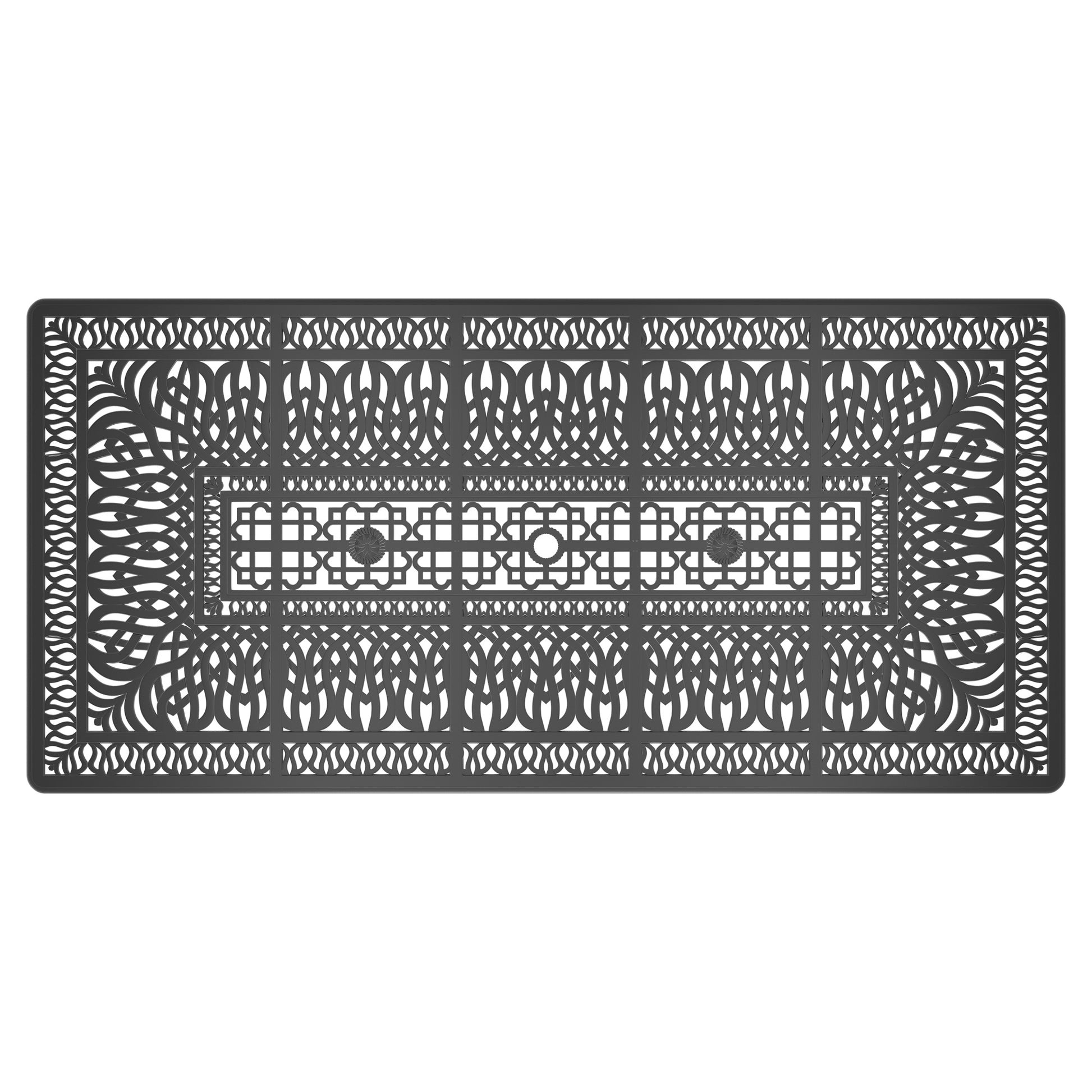 Cushions In Random Colors 9 Piece Set Of Cast Aluminum Patio Furniture With Cushions Yes Dining Set Black Seats 8 Rust Resistant Frame Water Resistant Cushion Garden & Outdoor Complete Patio Sets Aluminium