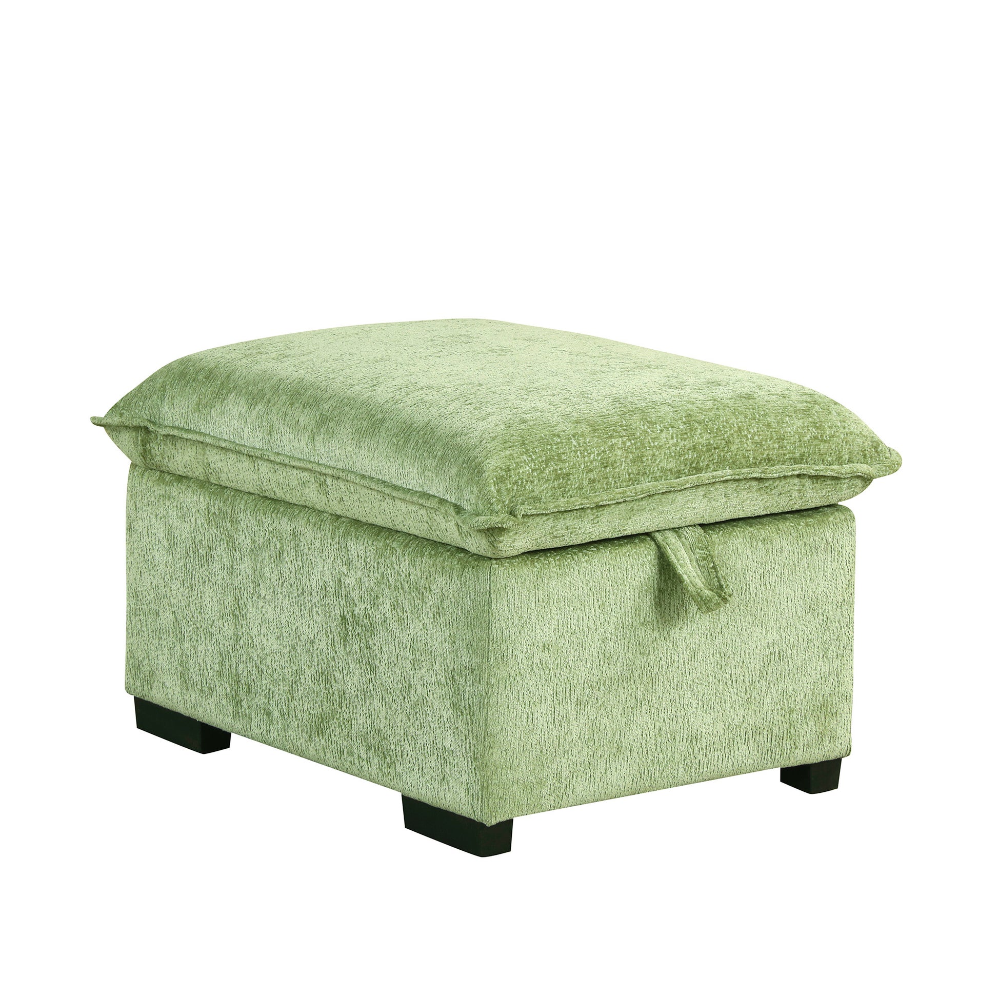 82.67"Convertible Sofa Bed Sectional Sofa Sleeper L Shaped Sofa With A Storage Ottoman,Two Pillows, Two Power Sockets And Two Usb Ports For Living Room, Green Green Foam Chenille 4 Seat