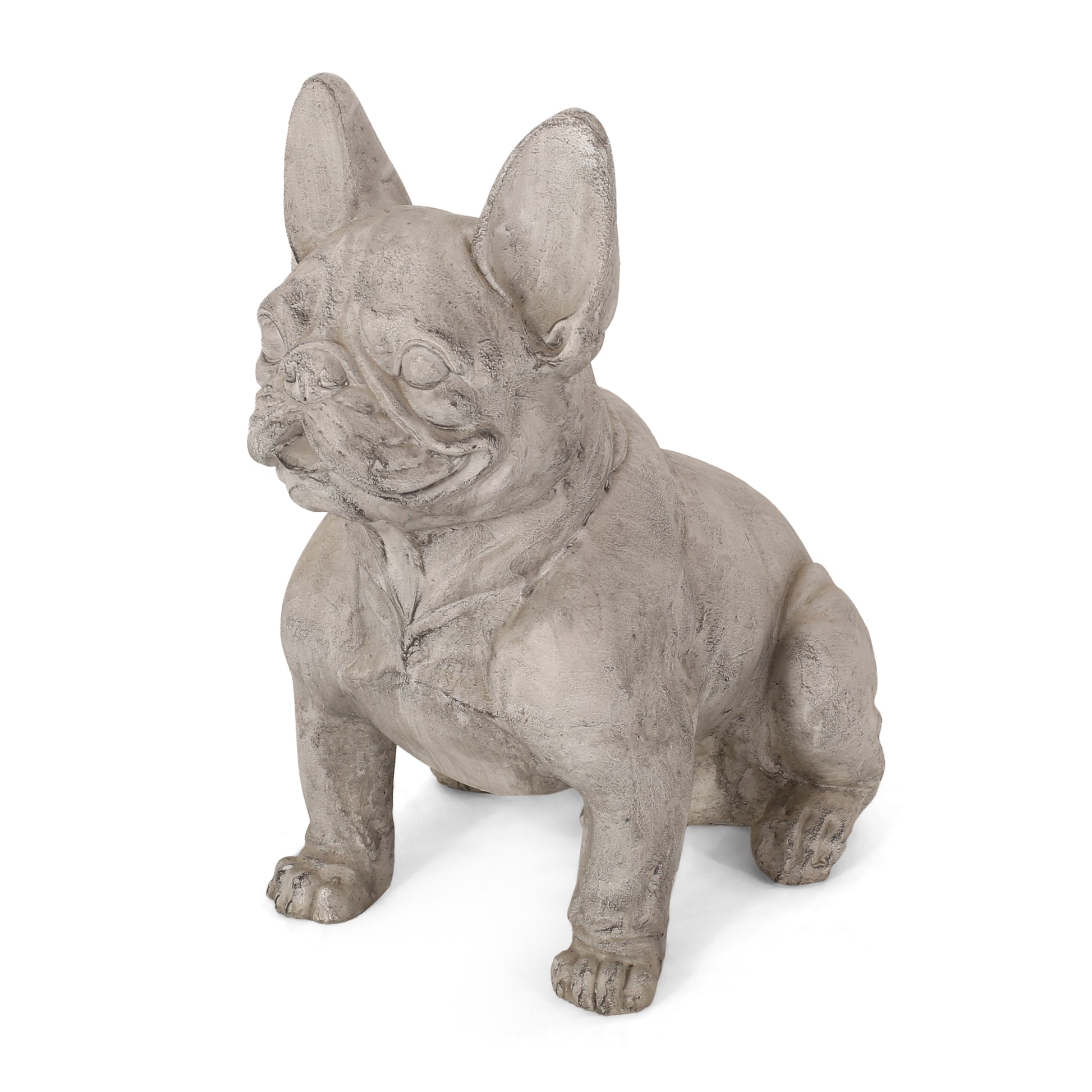 Dog Garden Sculpture White Glass