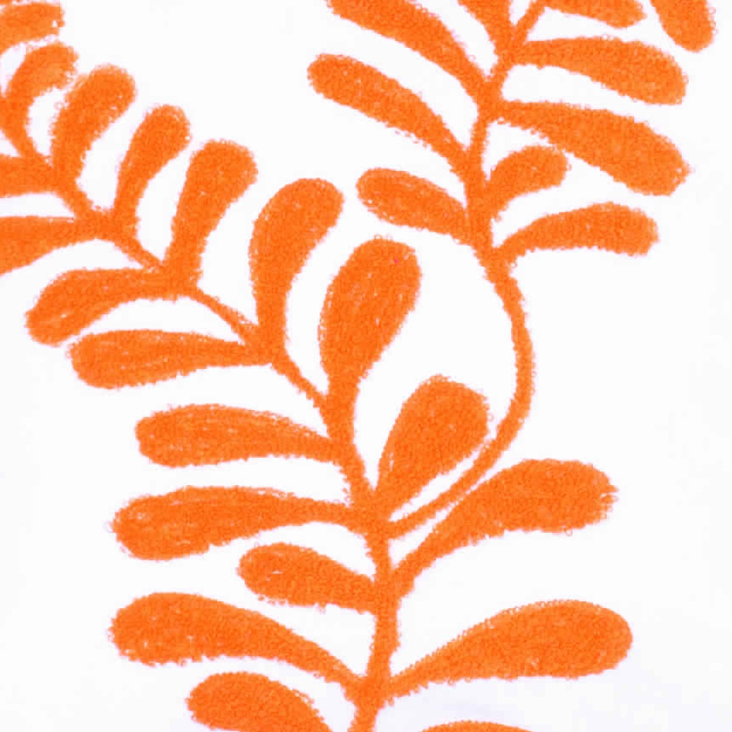 18 X 18 Inch Cotton Pillow With Sprig Pattern Embroidery, Orange Orange Polyester Blend