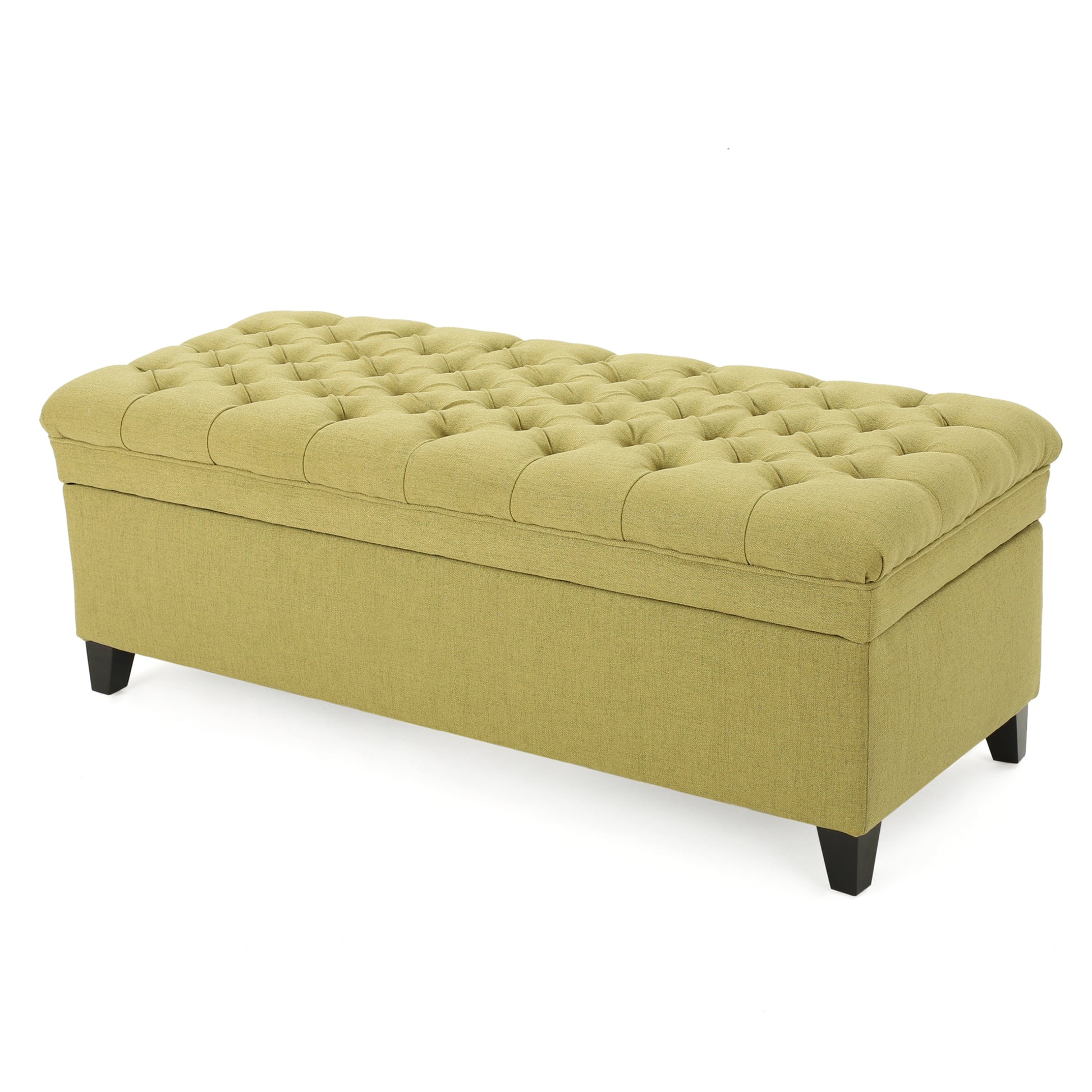 Juliana Storage Ottoman Green Fabric