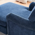 Modern Mid Century Indoor Oversized Chaise Lounger Comfort Sleeper Sofa With Soild Wood Legs Blue Foam 1 Seat