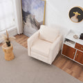 Swivel Barrel Chair For Living Room,360 Degree Swivel Club Modern Accent Single Sofa Chair, Small Leisure Arm Chair For Nursery, Hotel, Bedroom, Office Beige Primary Living Space Modern Linen