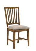 Wallace Ii Tan Linen & Weathered Oak Finish Side Chair Set Of 2 Oak,Tan Linen,Synthetic Wood