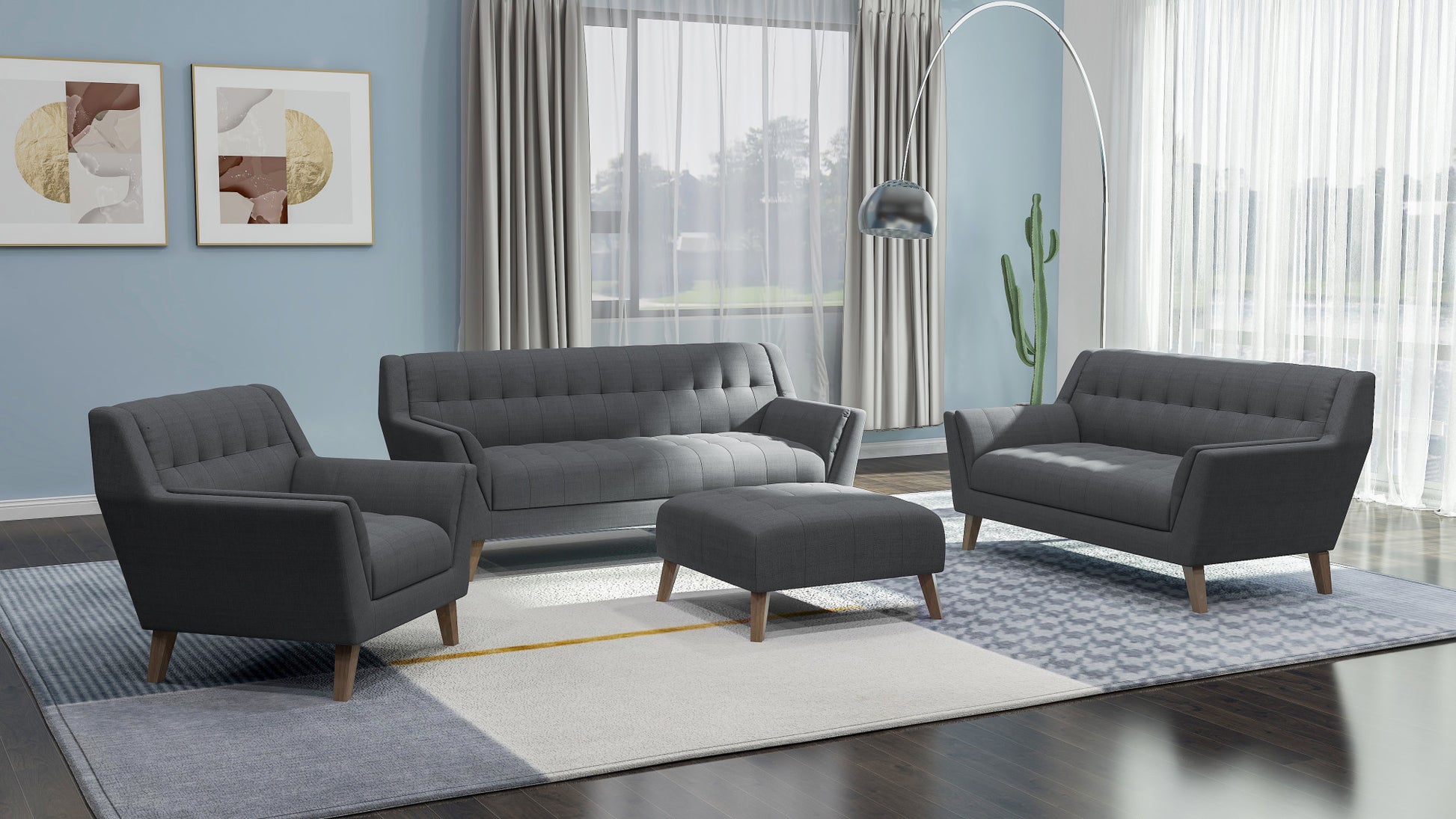 Browning Gray Accent Chair Gray Foam Engineered Wood