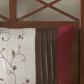 Embroidered 7 Piece Comforter Set Red Queen Queen Red Polyester