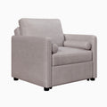 3 In 1 Convertible Sleeper Chair With Adjustable Backrest, Lounger Chair Turns Into Bed, Single Bed For Living Room, Linen, Tan Tan Linen