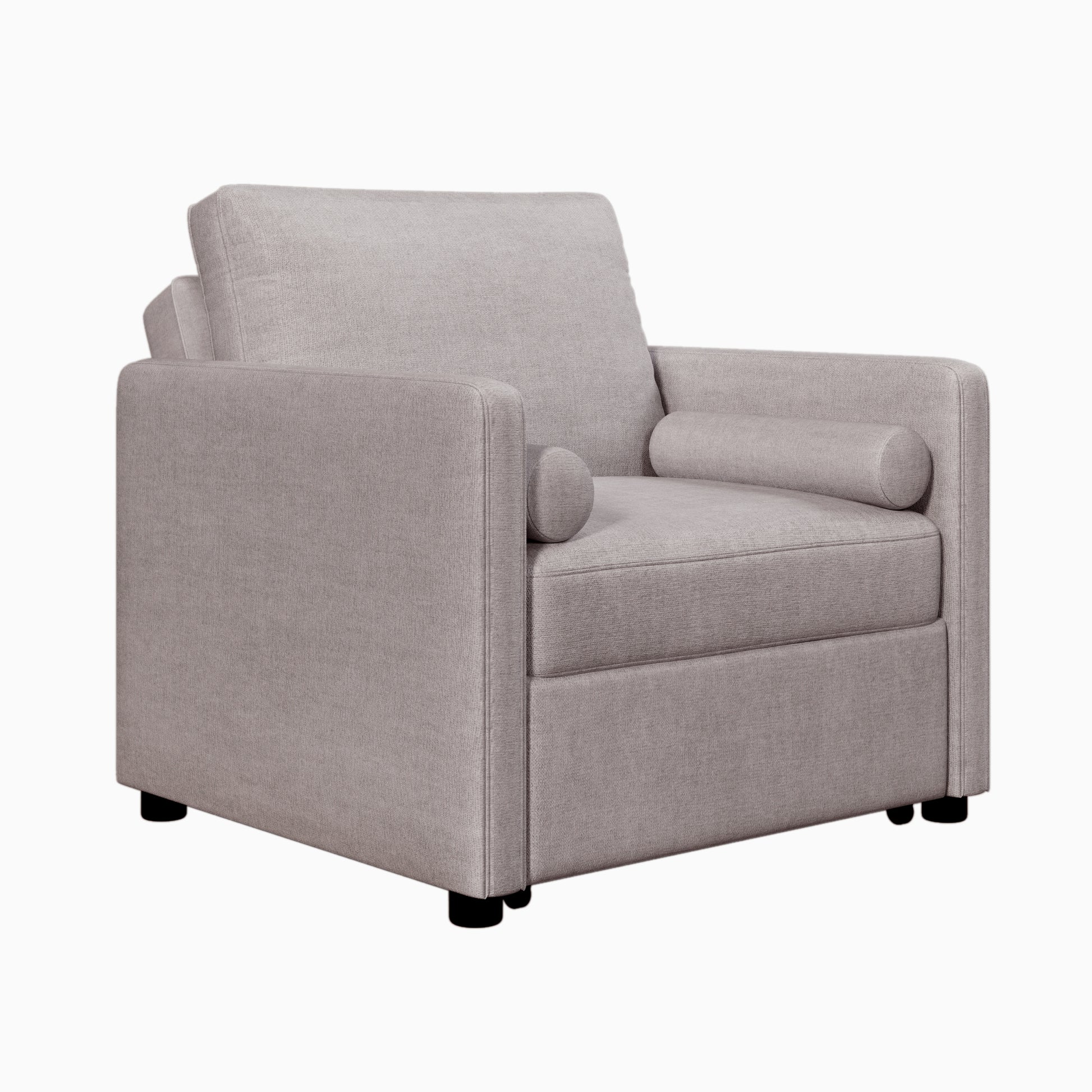 3 In 1 Convertible Sleeper Chair With Adjustable Backrest, Lounger Chair Turns Into Bed, Single Bed For Living Room, Linen, Tan Tan Linen