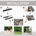 Outsunny 2 3 People Pop Up Camping Tent Waterproof Automatic Instant Tent Portable Cabana Beach Tent With Rainfly, Carry Bag, Windows And Doors, Outdoor Camping Hiking Indoor Brown Polyester