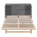 Queen Murphy Bed With Large Drawers,Gray Queen Gray Plywood