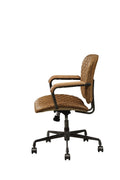 Coffee Swivel Office Chair Caster Solid Coffee Office Office Chairs Solid Back Swivel Genuine Leather