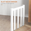 Homcom Farmhouse Armless Dining Chairs, Set Of 2 With Slat Back, White White Pine