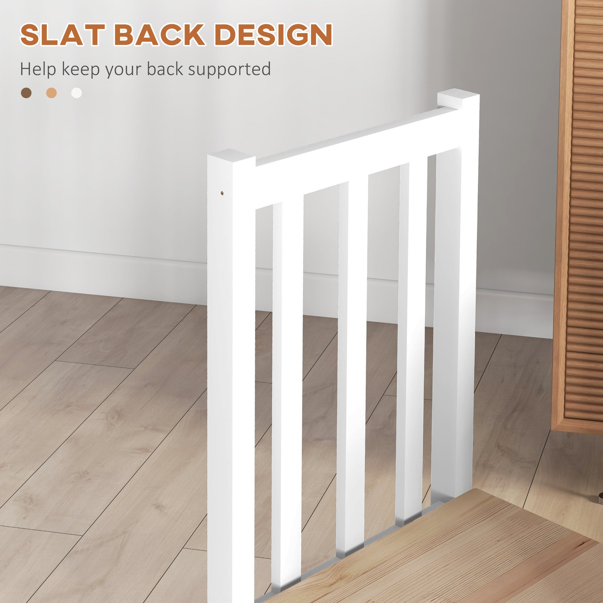Homcom Farmhouse Armless Dining Chairs, Set Of 2 With Slat Back, White White Pine