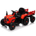 Ride On Tractor With Trailer,24V 400W Powered Electric Tractor Toy W Remote Control,Electric Car For Kids,Three Speed Adjustable,Power Display, Usb,Mp3 ,Bluetooth,Led Light,Two Point Safety Belt. Red 50 99 Lbs Polypropylene