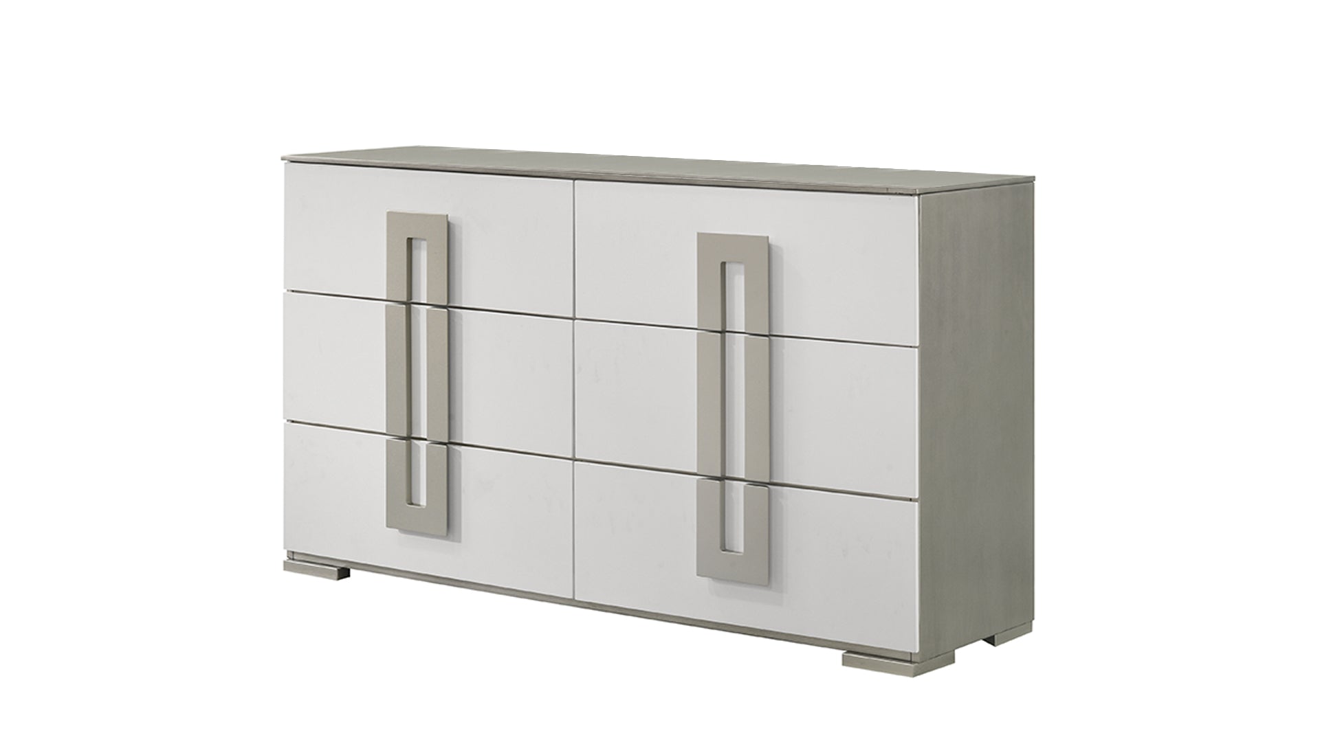 Olivia Contemporary Style 6 Drawer Dresser Made With Wood In White White Bedroom Contemporary Solid Wood Mdf Wood