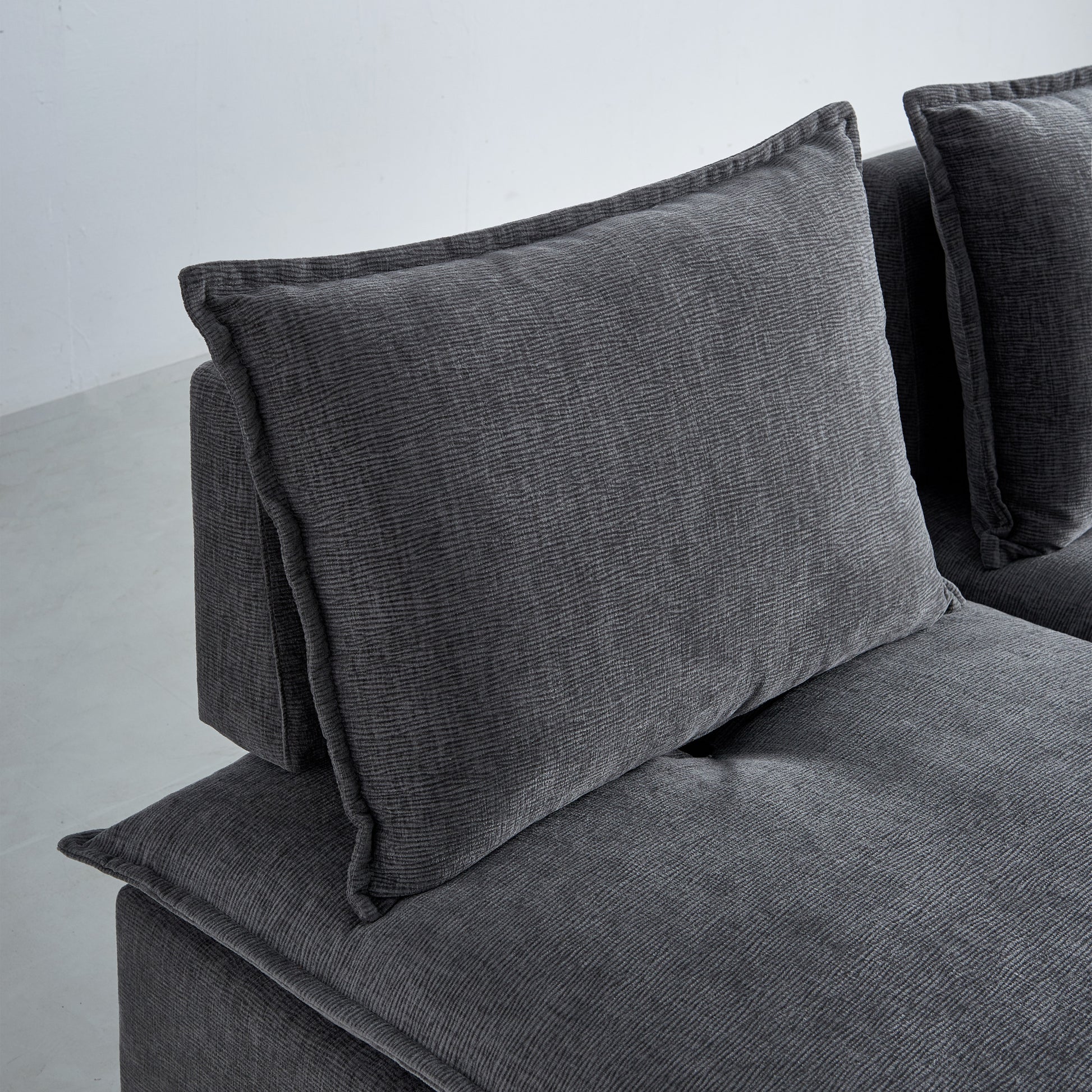Modern Armless Accent Chair, Single Sofa Couch With Ottoman Compact Design, Space Saving Seating For Living Room, Bedroom, Apartment, Office Gray Wood Medium Soft Foam Chenille 1 Seat