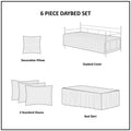 6 Piece Reversible Daybed Cover Set Brown Daybed Brown Microfiber