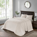 Reversible Bedspread Set Cream King Cream Cotton