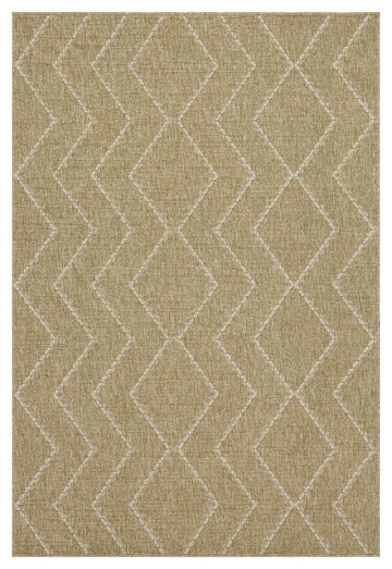 Earth Gc Ntl1011 Jute White 5 Ft. 3 In. X 7 Ft. 3 In. Indoor Outdoor Area Rug Natural White Polyester Polypropylene