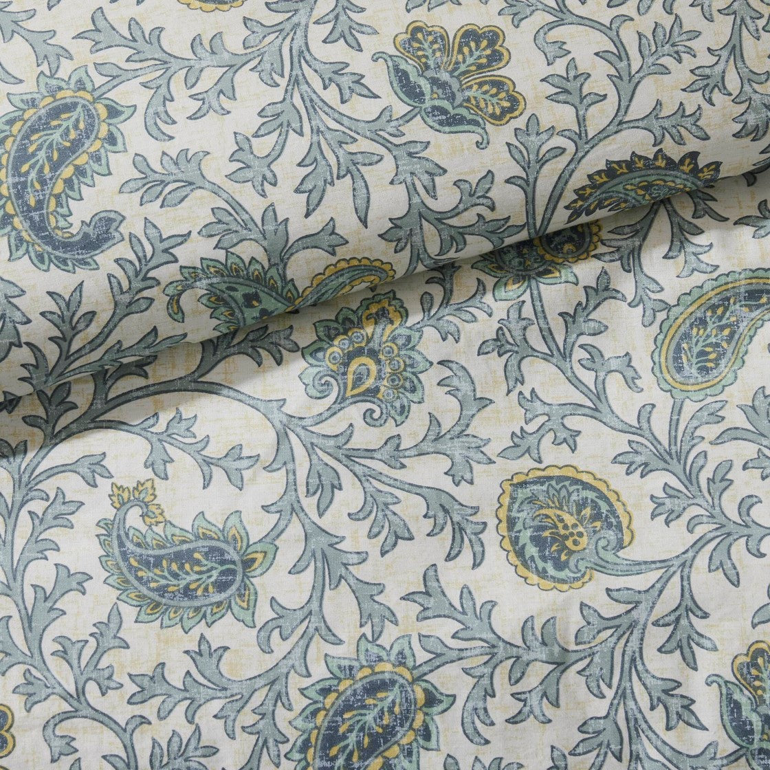 9 Piece Cotton Percale Comforter Set Aqua King King Aqua Polyester