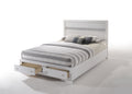 White Queen Bed With Storage Box Spring Not Required Queen White Wood Bedroom Contemporary Rubberwood Storage Included Wood