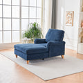 Modern Mid Century Indoor Oversized Chaise Lounger Comfort Sleeper Sofa With Soild Wood Legs Blue Foam 1 Seat