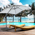Outsunny Square Cantilever Patio Umbrella Base With 4 Wheels For Easy Moving, Heavy Duty Umbrella Stand Weight, 330 Lb Capacity Sand Or 249 Lb Capacity Water, Coffee Brown Hdpe