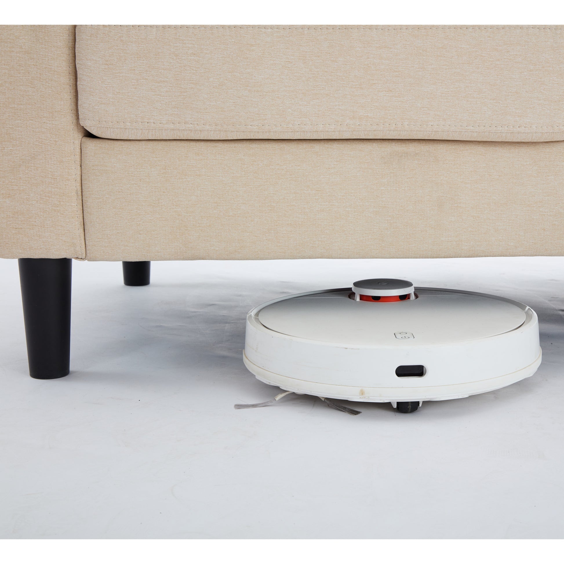Beige Color Knock Down 3 Seat Combo Sofa With Storage Ottoman For Living Room Apartment Bedroom And Compact Room, Upholstered Sectional Couch, L Shaped Bench With A Footrest, A Individual Sto White Wood Primary Living Space Heavy Duty Pine 3 Seat Beige