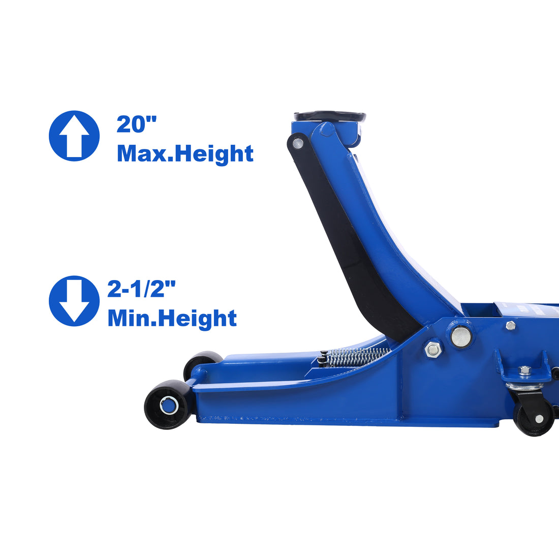 Low Profile Hydraulic Trolley Service Floor Jack, 4 Ton 8000 Lbs Capacity, Lifting Range 2.5" 20",Blue Blue Steel