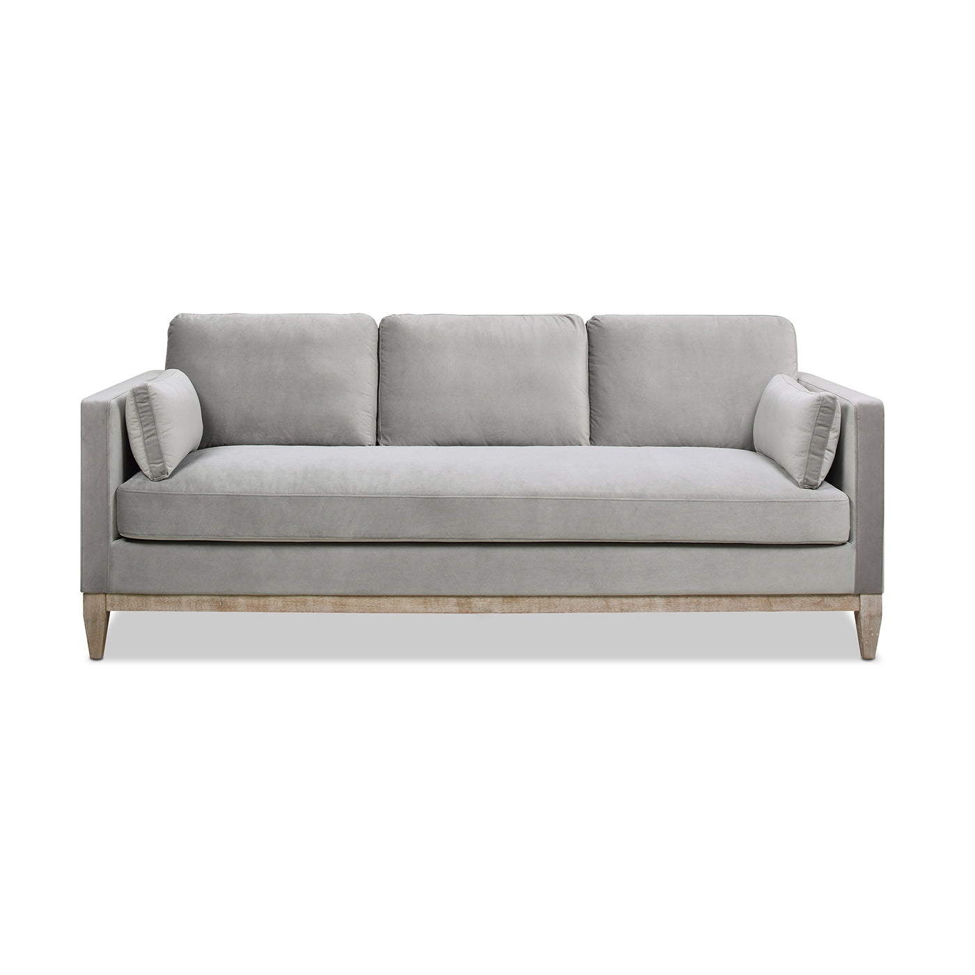 Knox 84" Modern Farmhouse Sofa, Opal Grey Velvet Gray Wood Foam Velvet 3 Seat